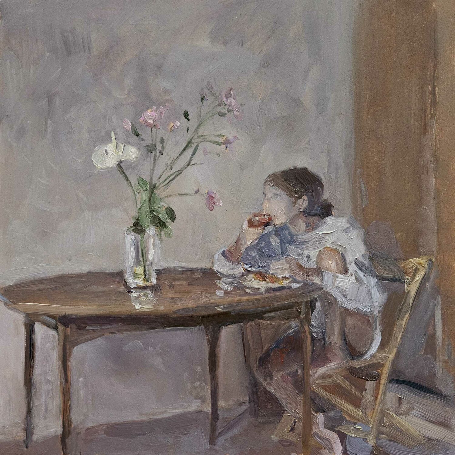 Breakfast with flowers